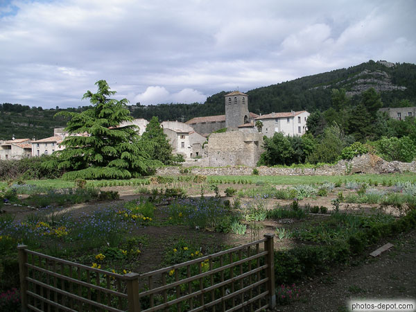 photo de Jardin monastique de l'Abbaye de Lagrasse et village
