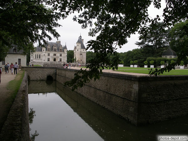 photo de canal devant chateau de Chenonceaux