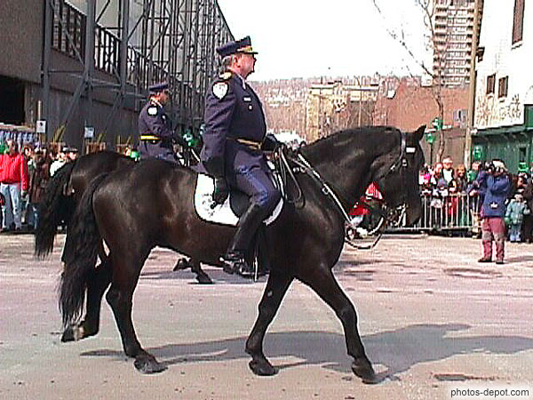 photo de gros policier à cheval