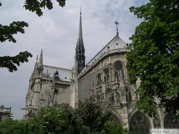 photo de Notre Dame de Paris, flèche et chevet