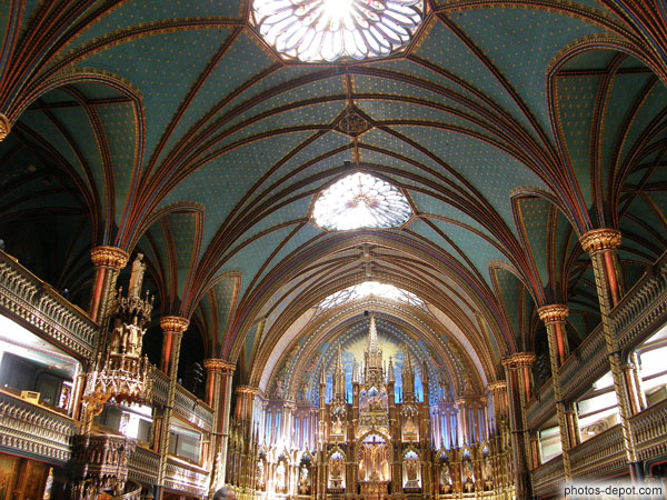photo de Voute richement décorée de la Basilique Notre Dame