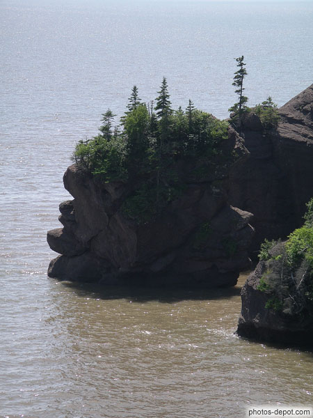 photo de Rocher pot de fleur semble comme 2 visages de géants taillés dans le roc