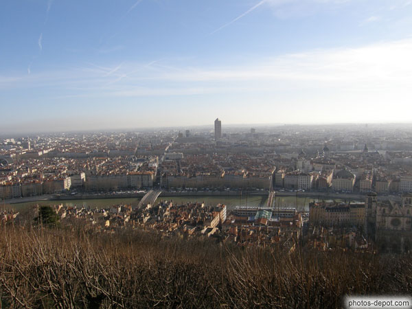 photo de Lyon, le Rhone, vus de la colline de Fourvière