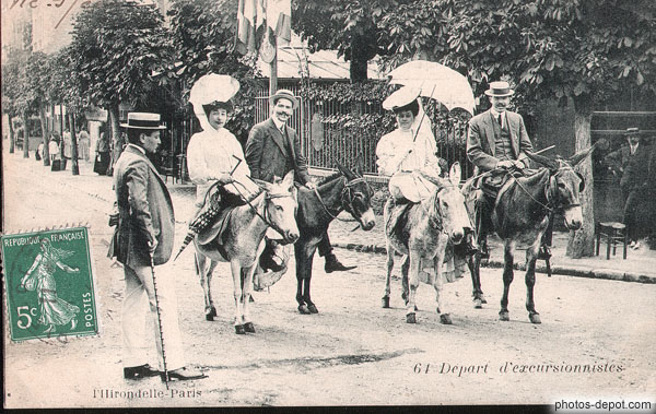 photo de Départ d'excursionnistes à l'Hirondelle Paris 1908