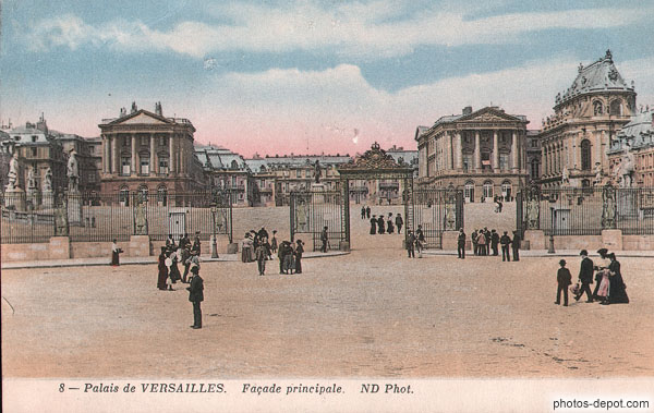 photo de Facade principale du palais de Versailles 1912