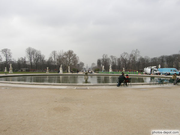 photo de Jardin des tuileries, obélisque et arc de triomphe dans l'alignement