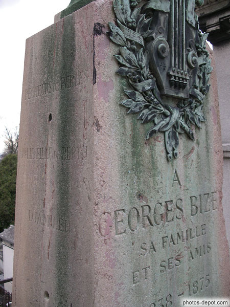 photo de tombe de Georges Bize, compositeur de pêcheurs de perles, jolie fille de Perth, Djamlleh