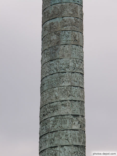 photo de colonne coulée dans le cuivre de 1200 canons, guerres napoléoniennes