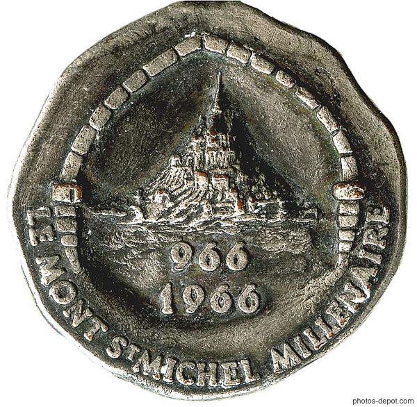 photo de medaille-mont-St-Michel-milllénaire 966 1966