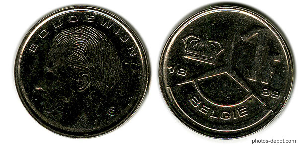 photo de piece-1-franc-belgique 1989 Boudewijn