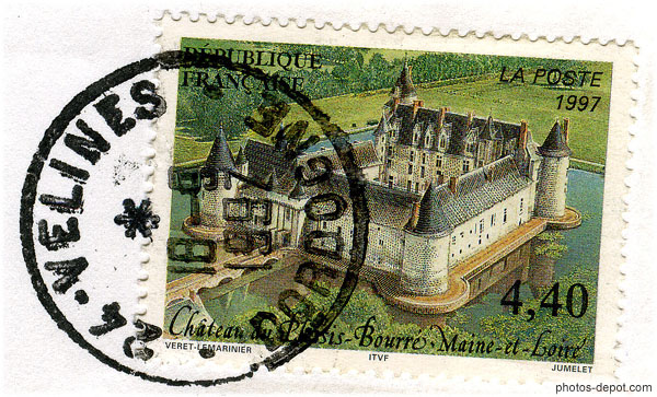 photo de timbre Chateau du Plessis Bourré Maine et Loire 4,40 frs