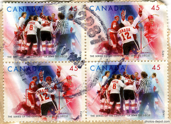 photo de timbre Hockey Canada la série du siècle 45 cts
