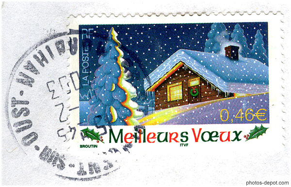 photo de timbre meilleurs voeux 0,46 €