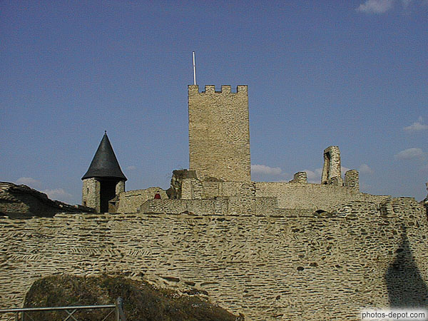 photo de ruines du château en schiste brun