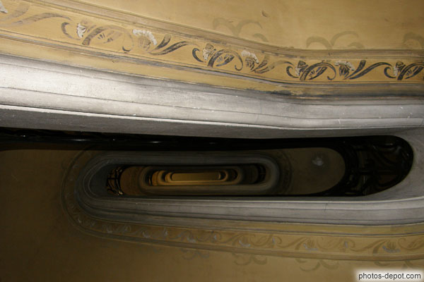 photo de décoration du plafond de l'escalier, immeuble Lavirotte