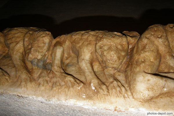 photo d'Au pied du tympan, frise de lions à crinière