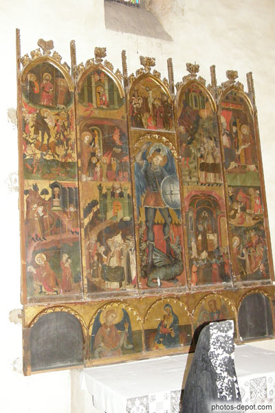 photo de miracles de l'archange St Michel, dernier panneau St Gabriel, Vierge allaitant et St Raphael