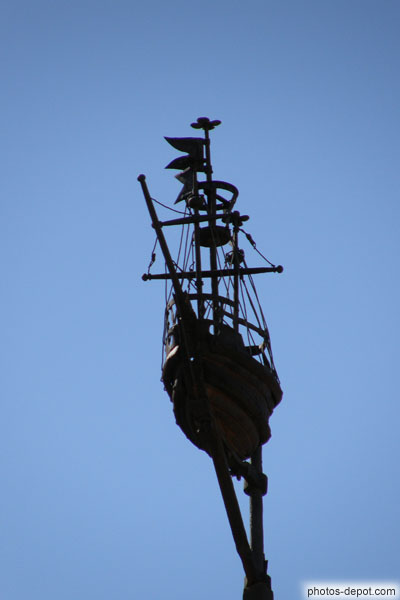 photo de Bateau emblème au sommet du batiment de la Bourse des Marchands ou Loge de Mer