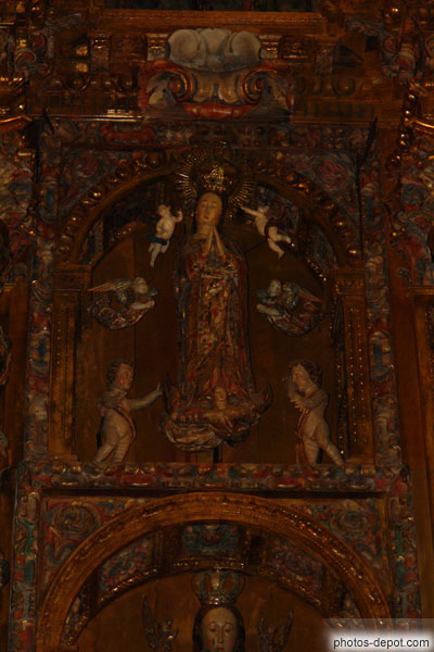photo de Tableau supérieur du rétable Baroque : Assomption de la Vierge