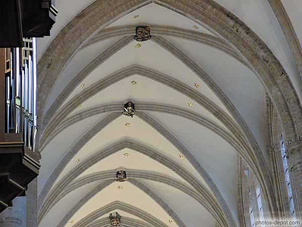 photo de voute de la cathédrale St Michel et St Gudule