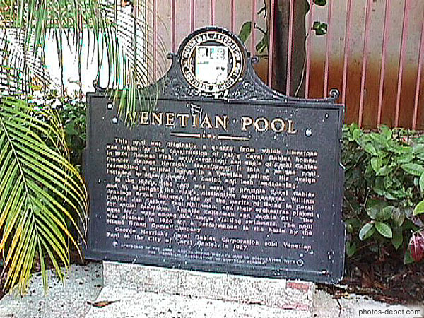 photo de Plaque d'entrée Venetian Pool