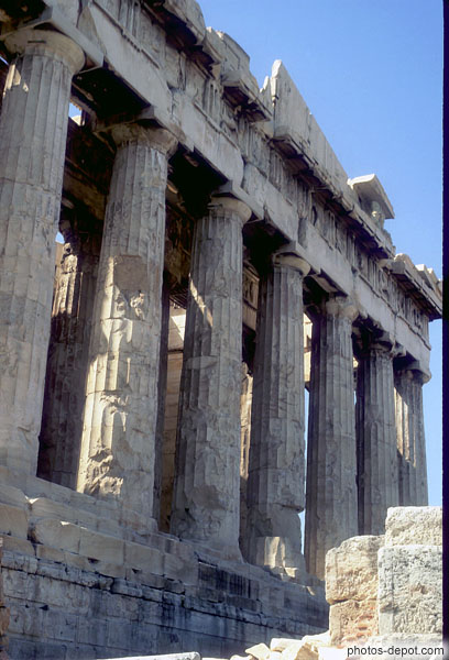photo de colonnes du parthenon
