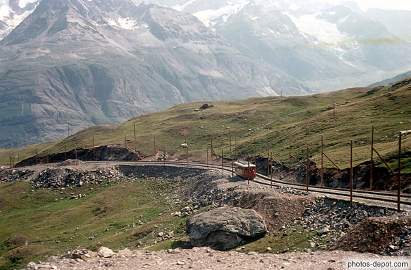 photo de train rouge Garnergrat Zermatt