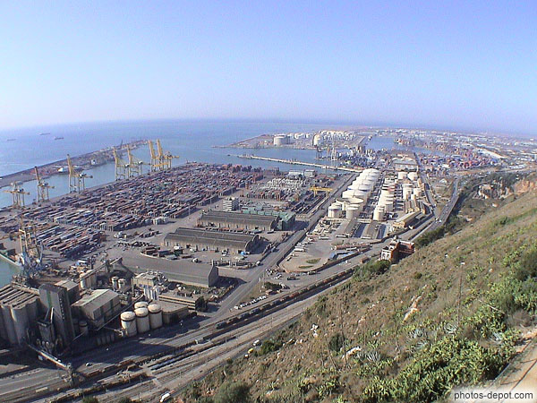 photo de vue du port depuis le castillo de Montjuic