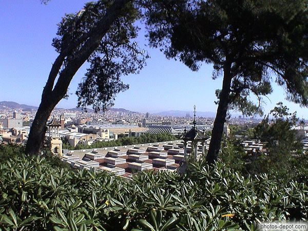 photo de vue générale de la ville depuis le Pueblo Espanol (Poble Espanyol)