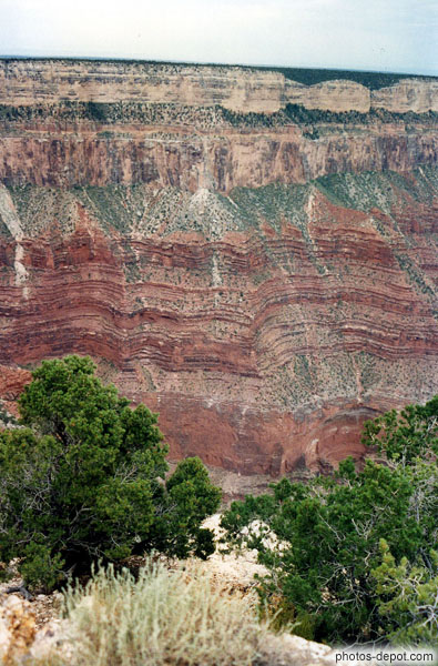 photo de mur strié des falaises du grand Canyon