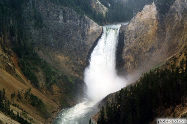 photo de Chutes d'eau de Lower falls, grand canyon de Yellowstone