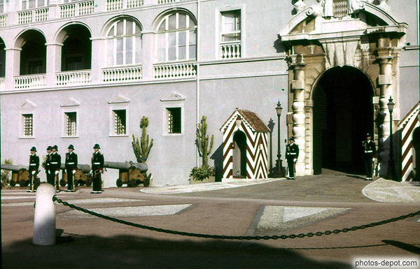 photo de gardes et canons  devant la porte du palais