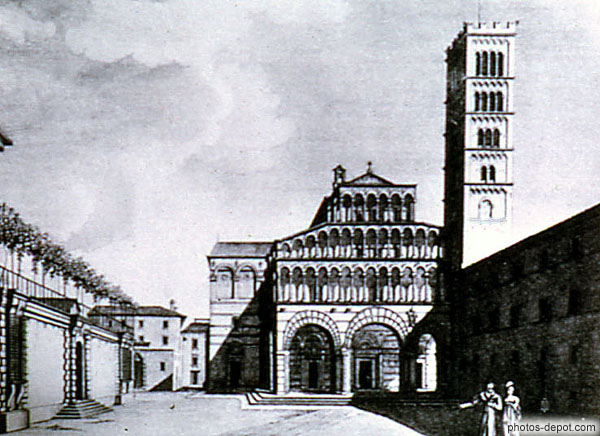 photo de gravure de la Cathedrale Chiesa à Lucca