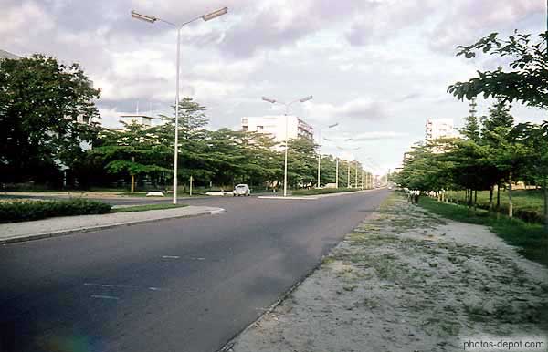 photo d'avenue avec terre plein