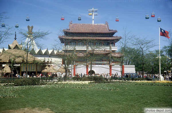 photo de pagode et téléphérique