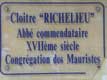 Cloitre Richelieu congrÃ©gation des Mauristes