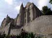 Quand la rue devient un escalier, on découvre l'église abbatiale / France, Normandie, Mont St Michel