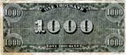Billet de mille dollars émis par les confédérés