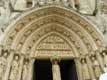 Typan du portail des flèches, la cène, l'ascension, ou St Jacques Assiste / France, Aquitaine, Bordeaux
