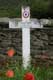 Souvenir français, mort pour la France pendant la première guerre mondiale, croix  blanche du cimetière