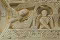 Portail au linteau de marbre : Sous arcades à colonnettes, séraphins à 6 ailes, entourés de rinceaux. / France, Languedoc Roussillon, Saint Andre
