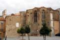 Chevet de l'église st Matthieu, appareil de briques et gros galets / France, Languedoc Roussillon, Perpignan, St Matthieu