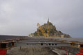 Construction du nouvel accès au mont / France, Normandie, Mont St Michel
